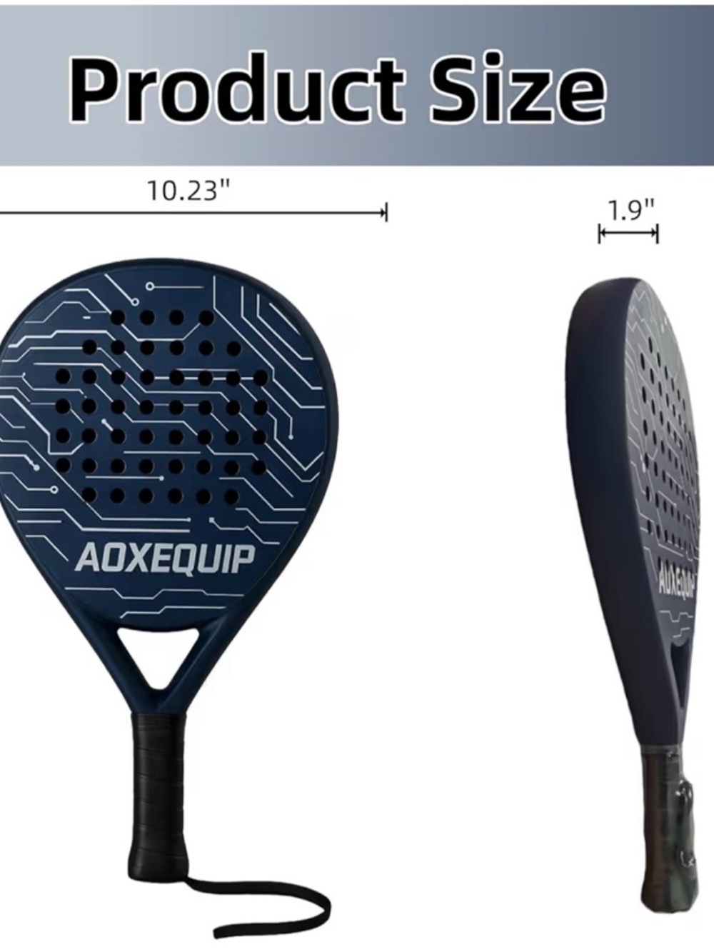AUXEQUIP Blue Paddle Racket - Picture 2 of 5